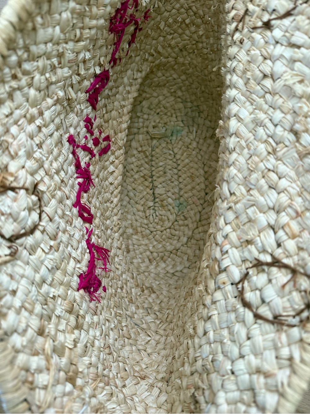 Straw “Bonjour” Beachy Vacation Tote - Picture 3 of 5